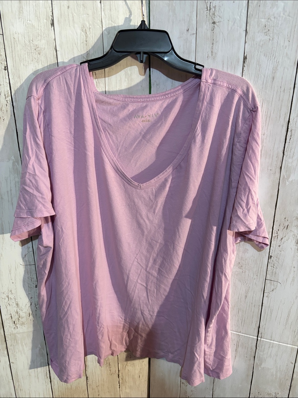 Ava & Viv Pale Pink V-Neck Short Sleeve Tee